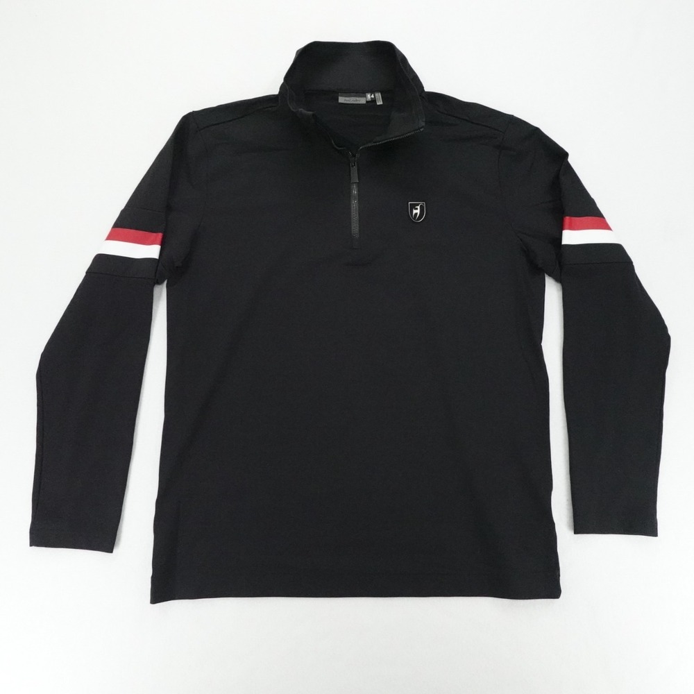 Toni Sailer Pullover Mens XL Black  Apres Ski  Base Layer Euro Zip Stretch